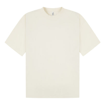 Ecru - Front - Casual Classics Unisex Adult Combed Ringspun Cotton Extended Neckline Oversized T-Shirt