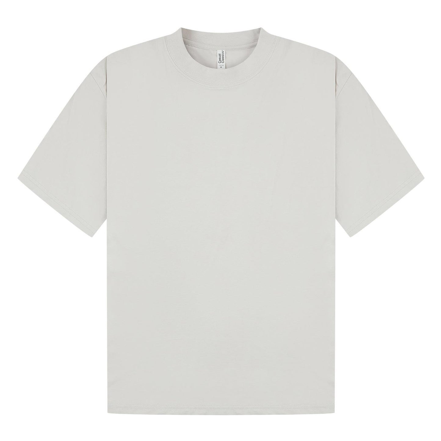 Lunar Grey - Front - Casual Classics Unisex Adult Combed Ringspun Cotton Extended Neckline Oversized T-Shirt