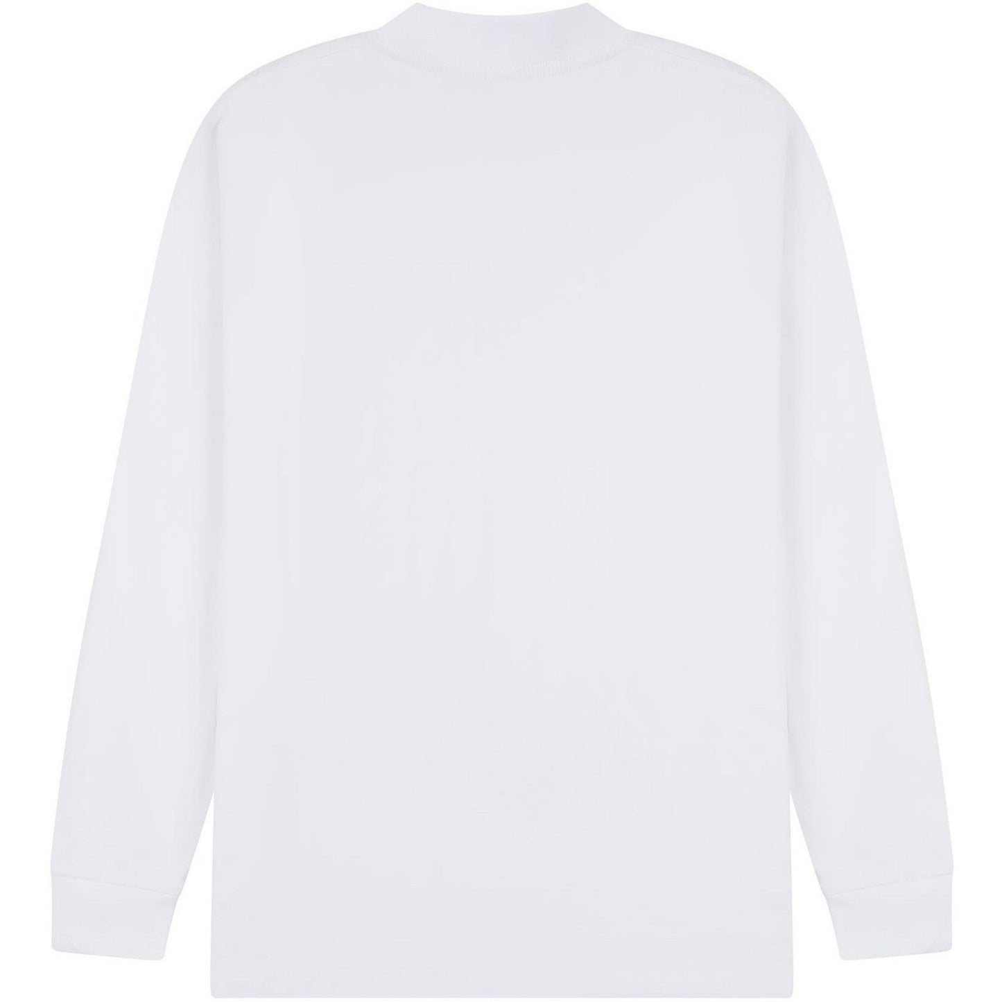 White - Back - Casual Classics Unisex Adult Combed Ringspun Cotton Extended Neckline Oversized Long-Sleeved T-Shirt