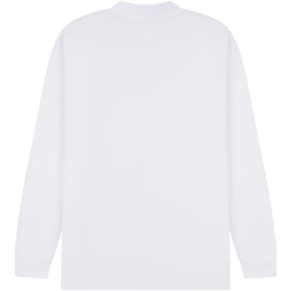 White - Back - Casual Classics Unisex Adult Combed Ringspun Cotton Extended Neckline Oversized Long-Sleeved T-Shirt
