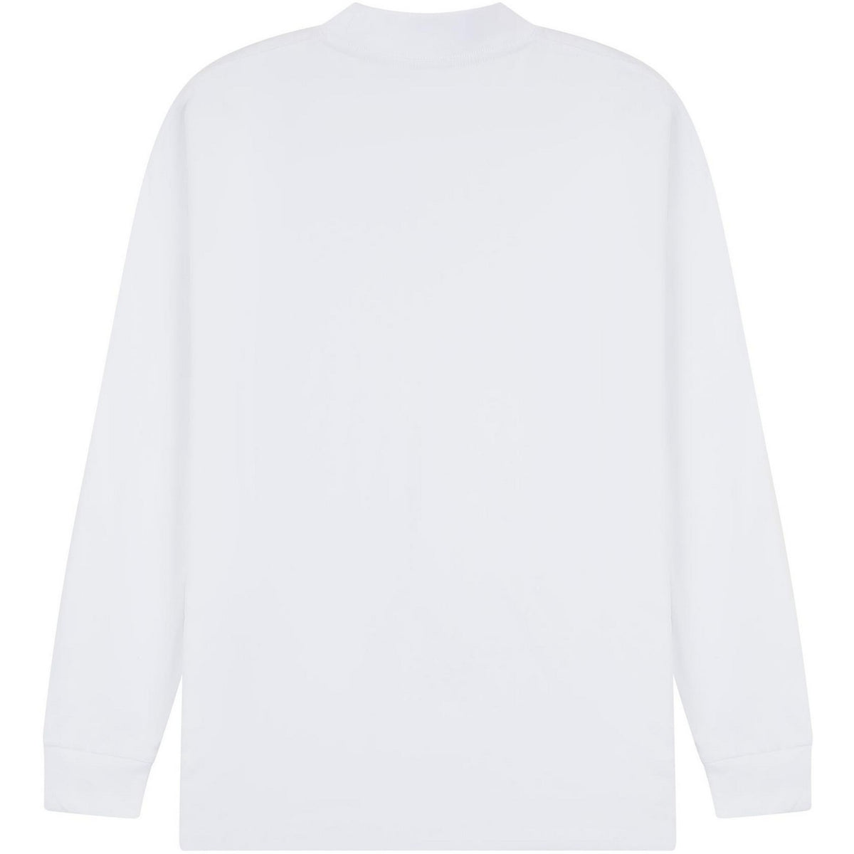 White - Back - Casual Classics Unisex Adult Combed Ringspun Cotton Extended Neckline Oversized Long-Sleeved T-Shirt