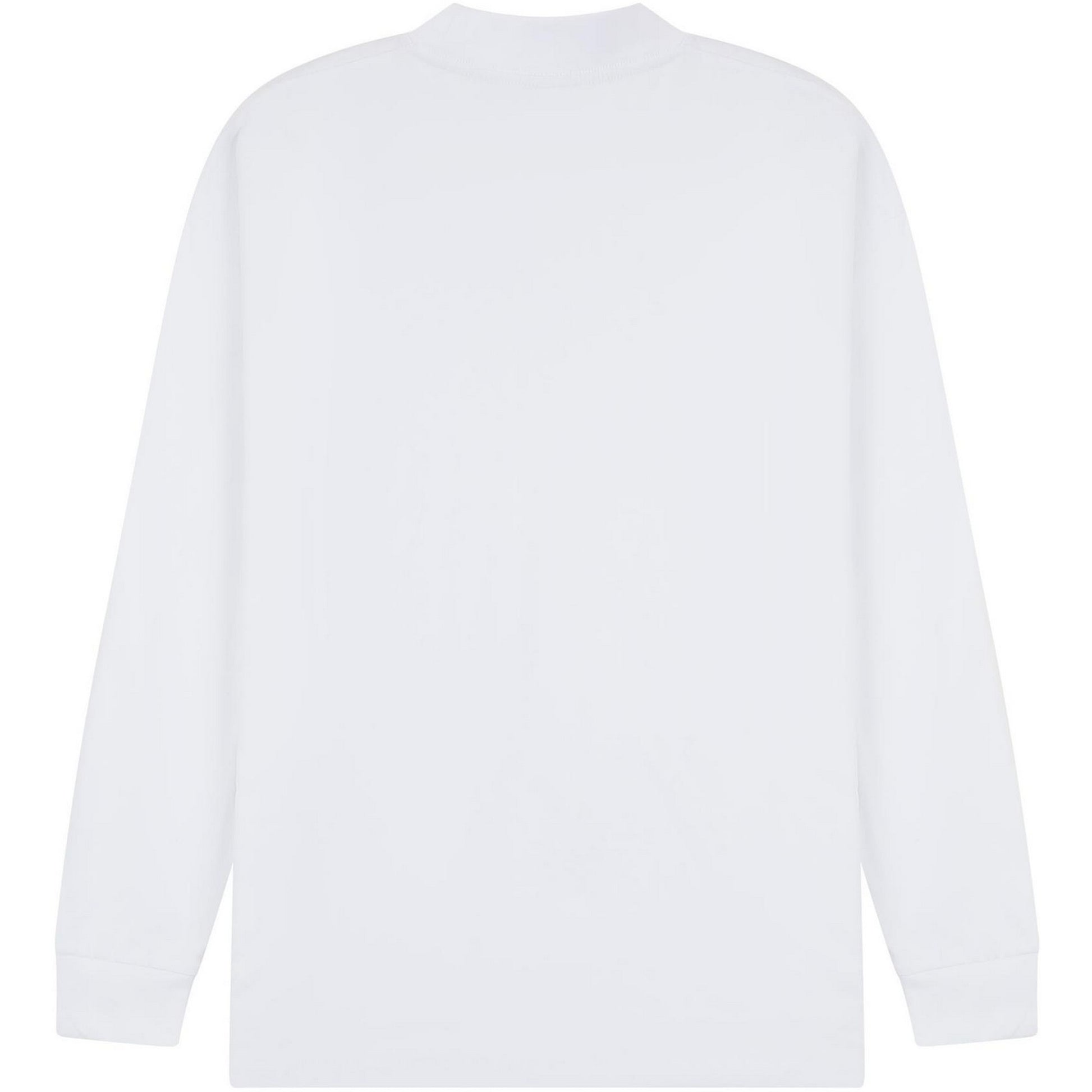 White - Back - Casual Classics Unisex Adult Combed Ringspun Cotton Extended Neckline Oversized Long-Sleeved T-Shirt