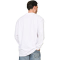 White - Lifestyle - Casual Classics Unisex Adult Combed Ringspun Cotton Extended Neckline Oversized Long-Sleeved T-Shirt