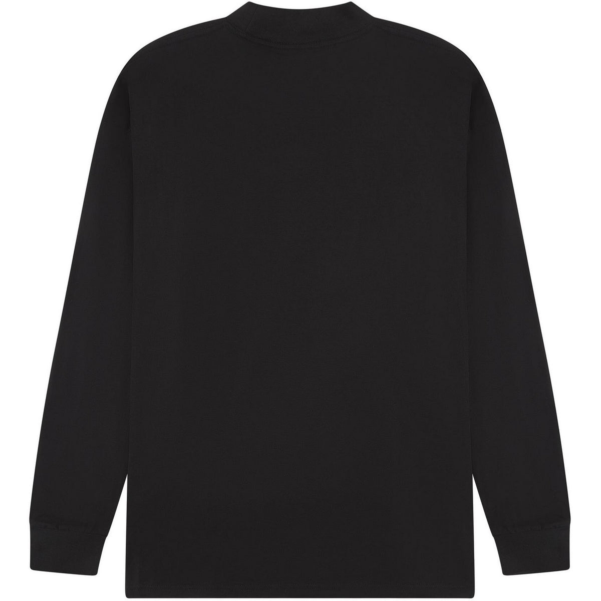 Black - Back - Casual Classics Unisex Adult Combed Ringspun Cotton Extended Neckline Oversized Long-Sleeved T-Shirt