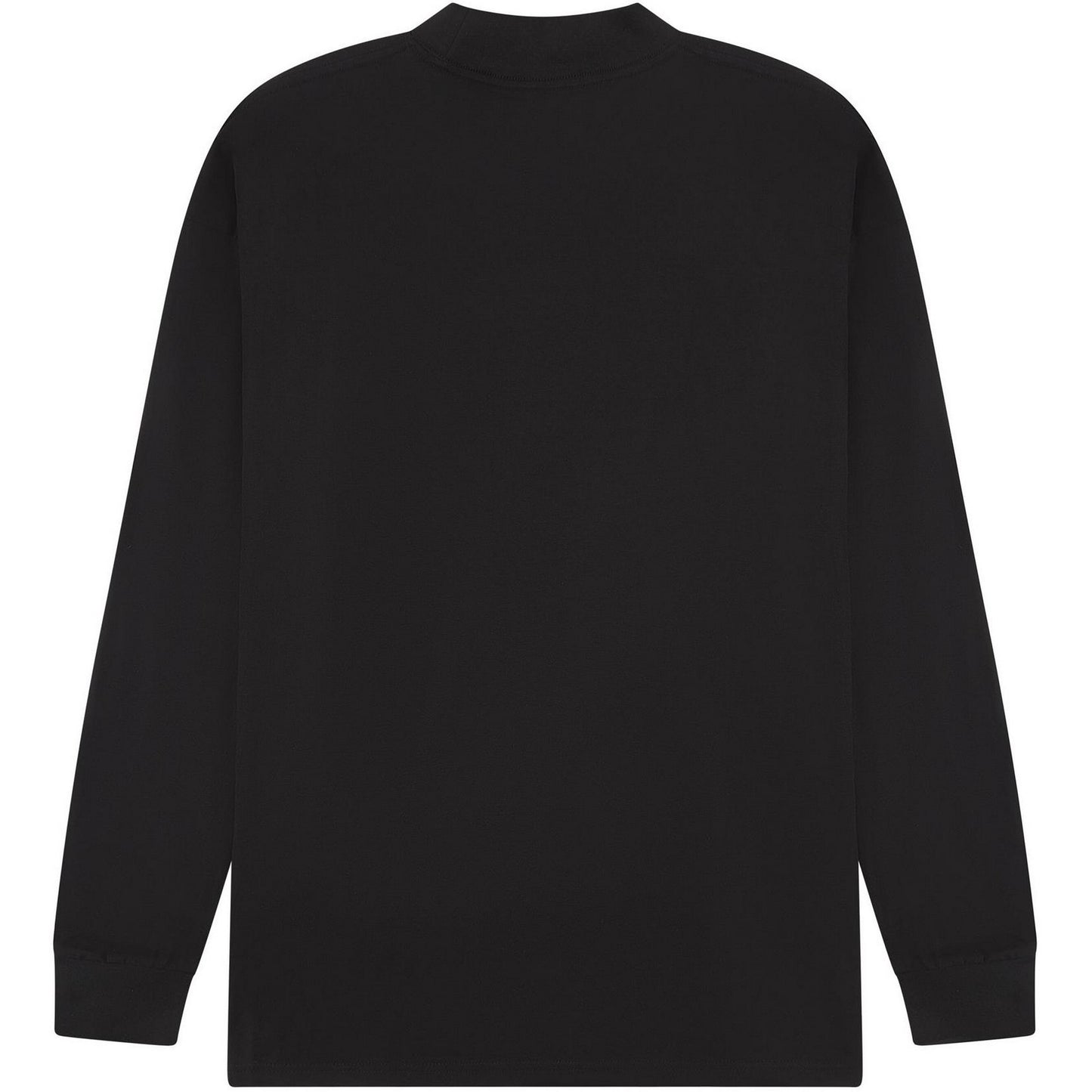 Black - Back - Casual Classics Unisex Adult Combed Ringspun Cotton Extended Neckline Oversized Long-Sleeved T-Shirt
