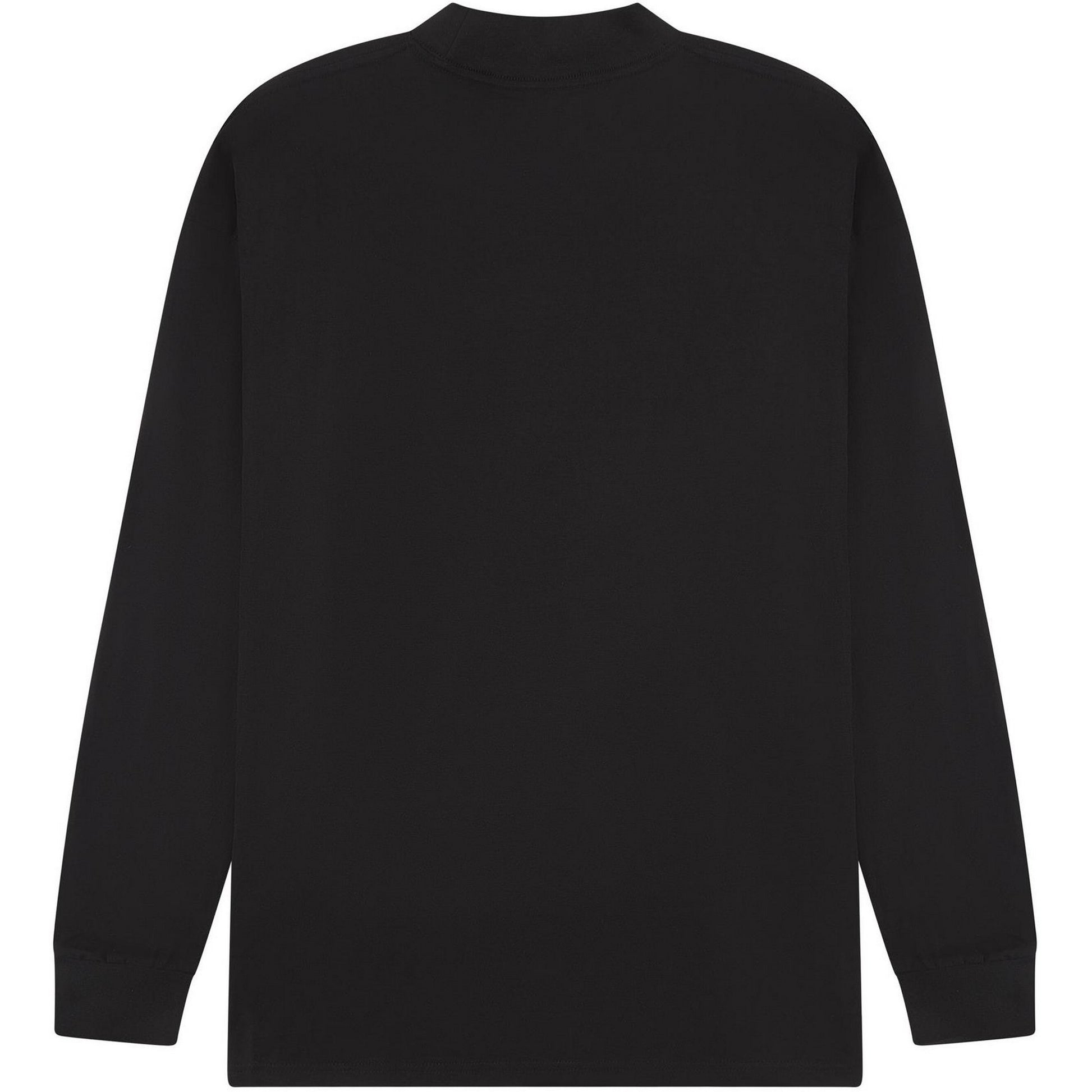 Black - Back - Casual Classics Unisex Adult Combed Ringspun Cotton Extended Neckline Oversized Long-Sleeved T-Shirt