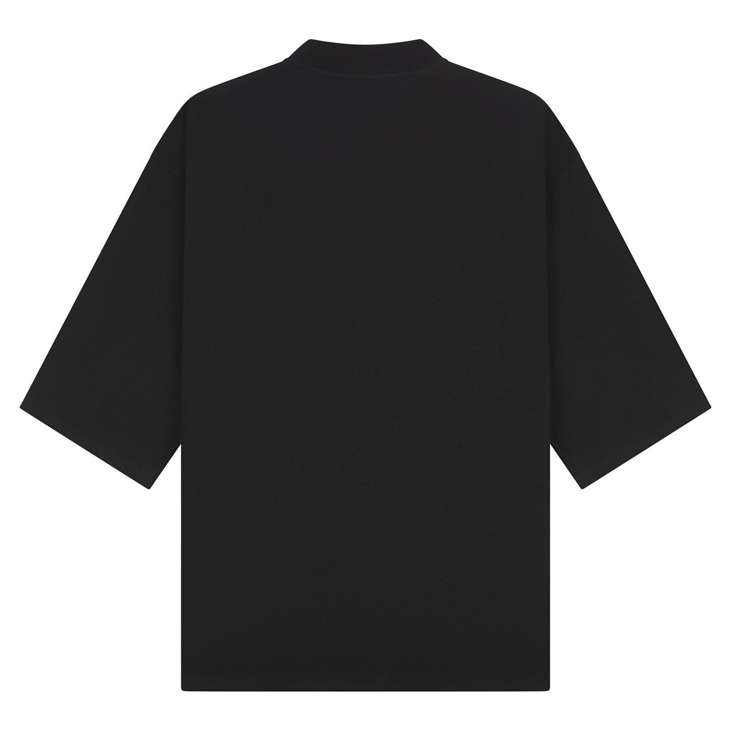 Black - Back - Casual Classics Unisex Adult Combed Ringspun Cotton Extended Neckline Oversized Short-Sleeved T-Shirt