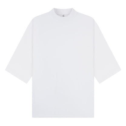 White - Front - Casual Classics Unisex Adult Combed Ringspun Cotton Extended Neckline Oversized Short-Sleeved T-Shirt