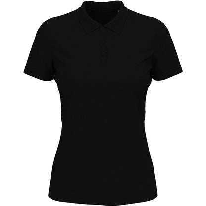 Black Opal - Front - Stedman Womens-Ladies Lux Cotton Polo Shirt