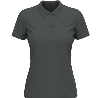 Slate Grey - Front - Stedman Womens-Ladies Lux Cotton Polo Shirt