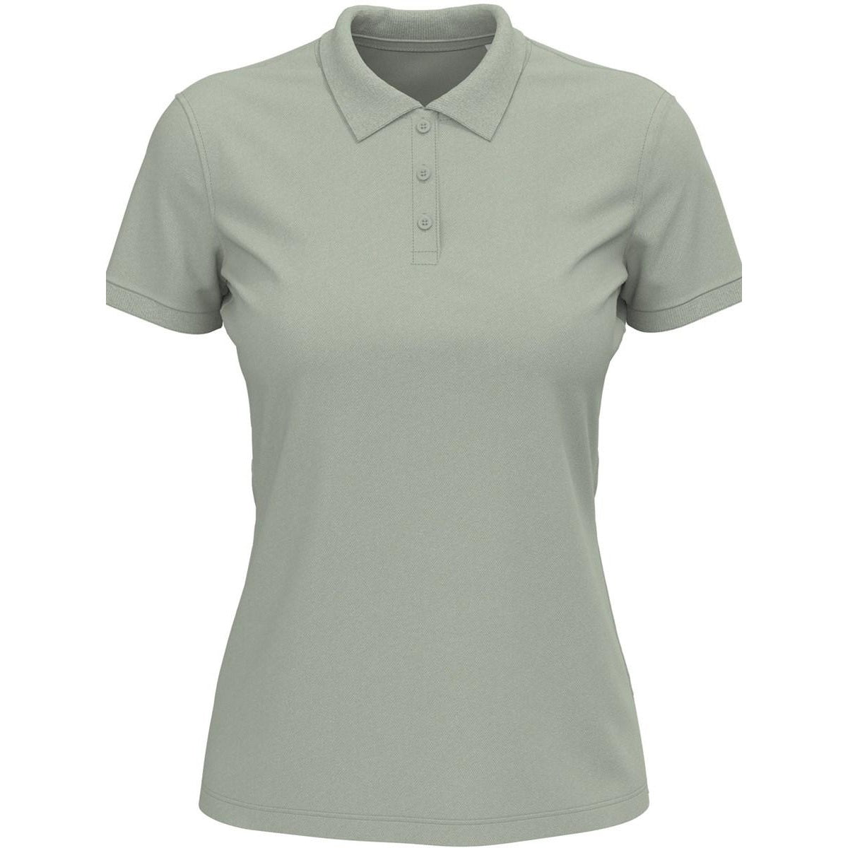Soft Grey - Front - Stedman Womens-Ladies Lux Cotton Polo Shirt