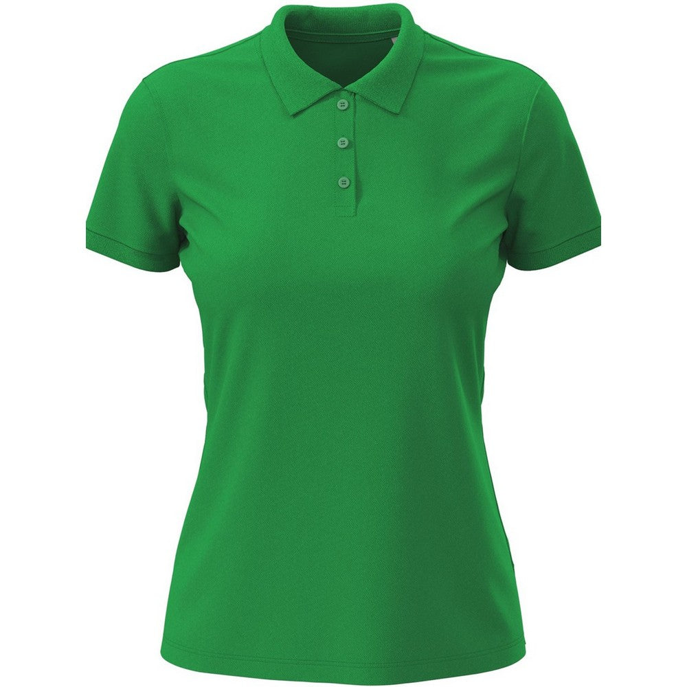 Kelly Green - Front - Stedman Womens-Ladies Lux Cotton Polo Shirt