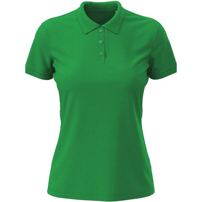 Kelly Green - Front - Stedman Womens-Ladies Lux Cotton Polo Shirt