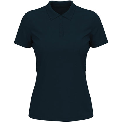 Marina Blue - Front - Stedman Womens-Ladies Lux Cotton Polo Shirt