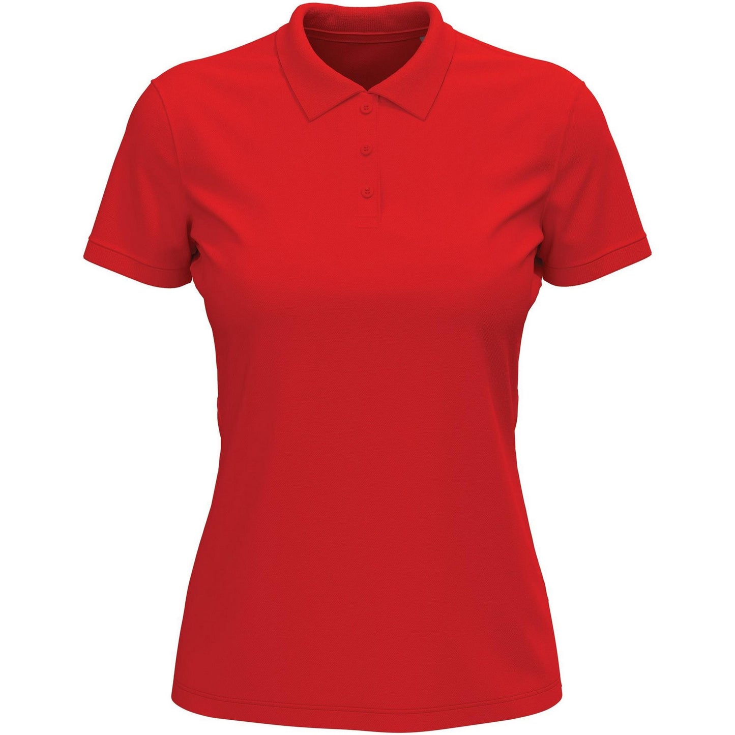 Scarlet Red - Front - Stedman Womens-Ladies Lux Cotton Polo Shirt