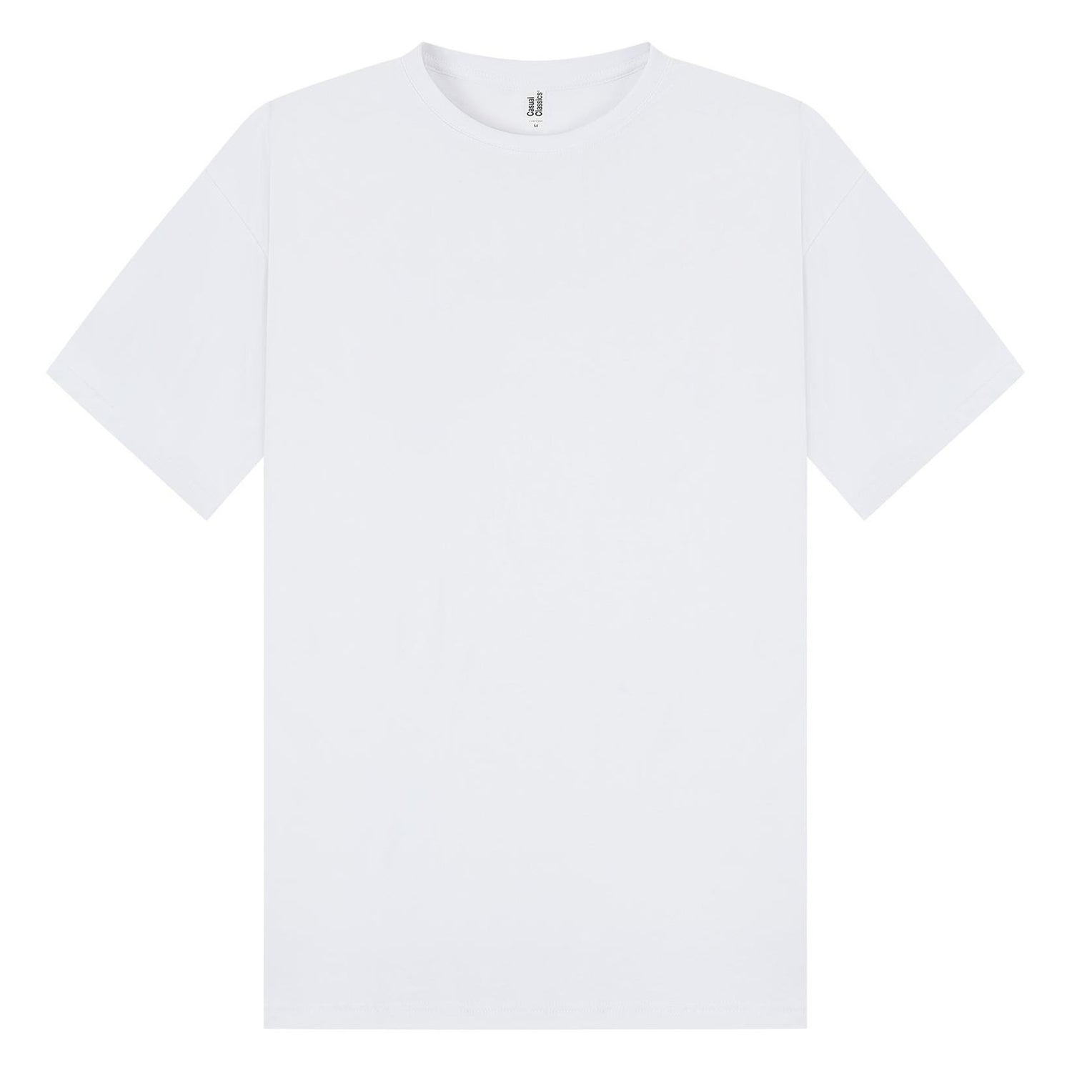 White - Front - Casual Classics Unisex Adult Combed Ringspun Cotton Oversized T-Shirt