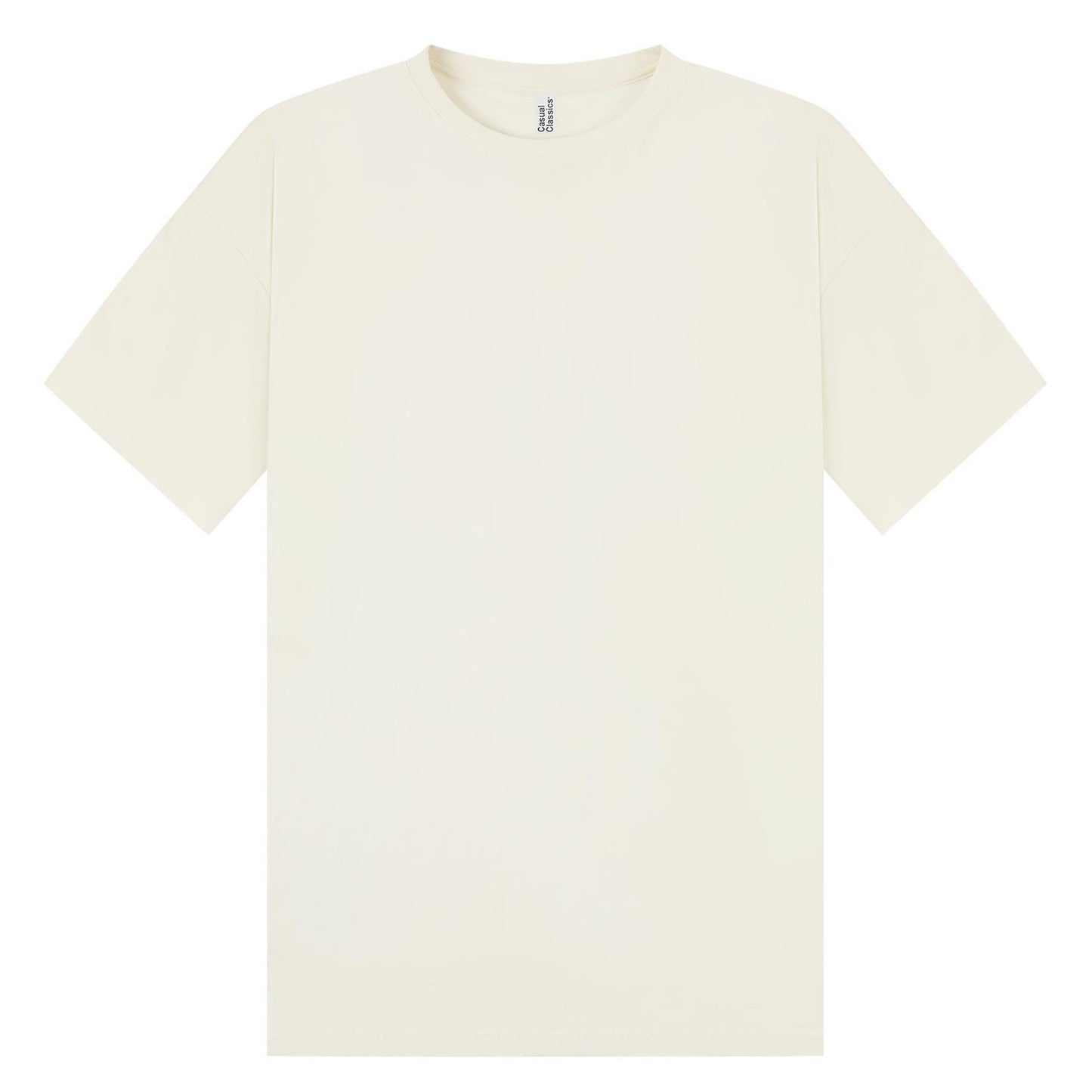 Ecru - Front - Casual Classics Unisex Adult Combed Ringspun Cotton Oversized T-Shirt