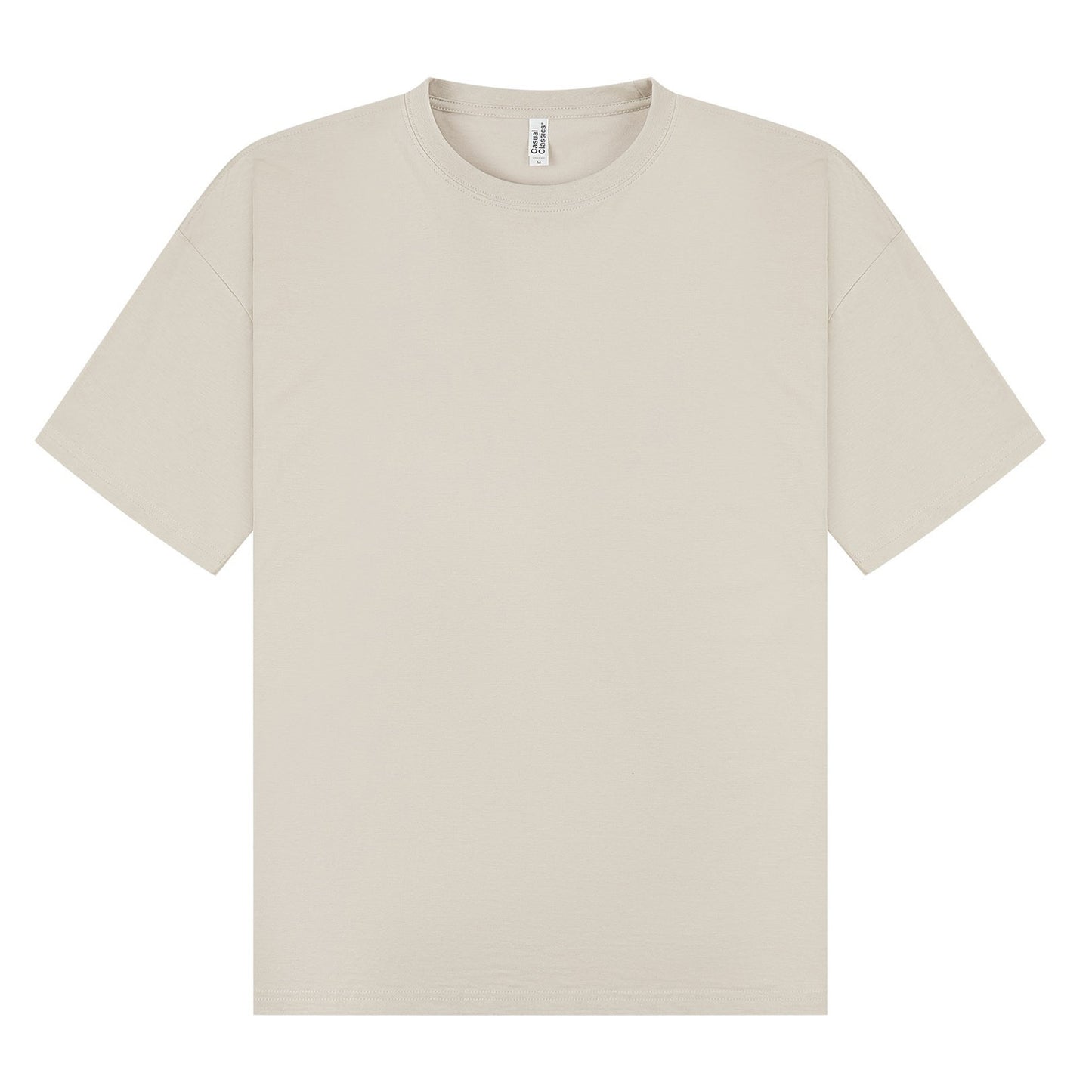 Stone - Front - Casual Classics Unisex Adult Combed Ringspun Cotton Oversized T-Shirt