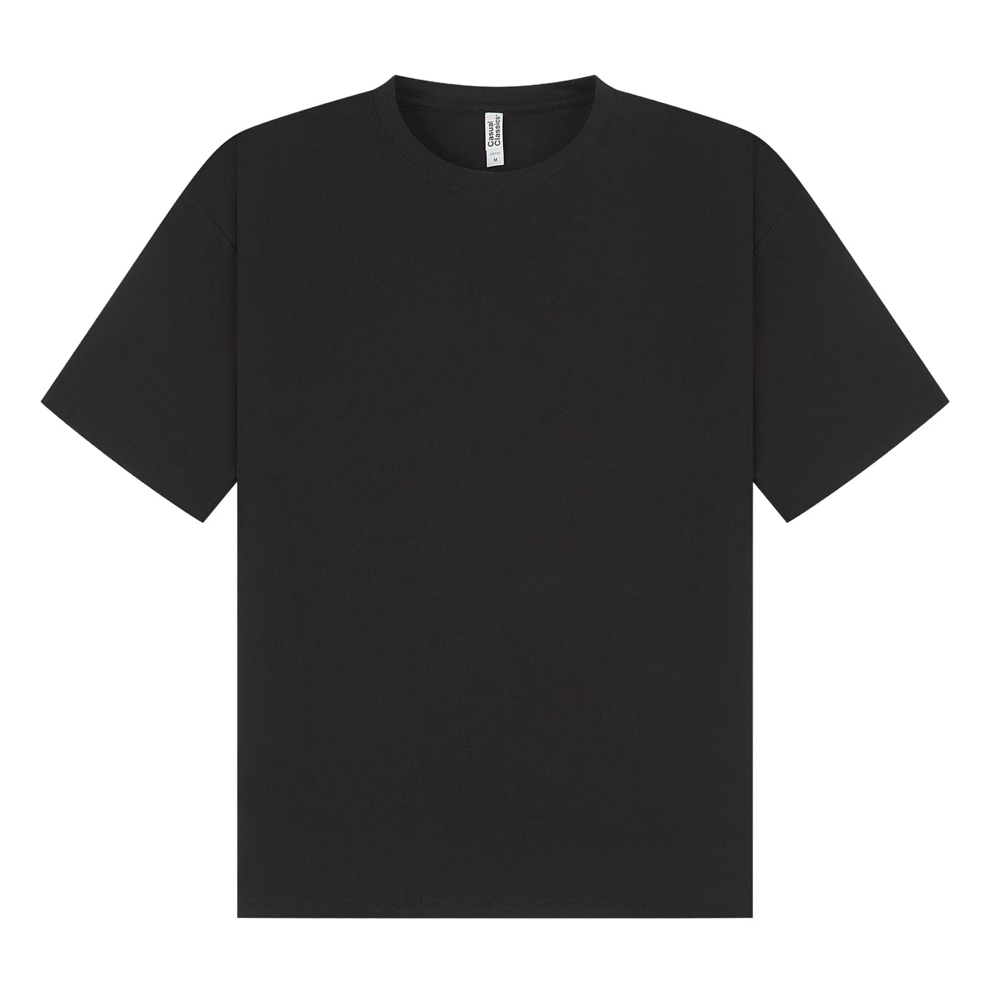 Black - Front - Casual Classics Unisex Adult Combed Ringspun Cotton Oversized T-Shirt