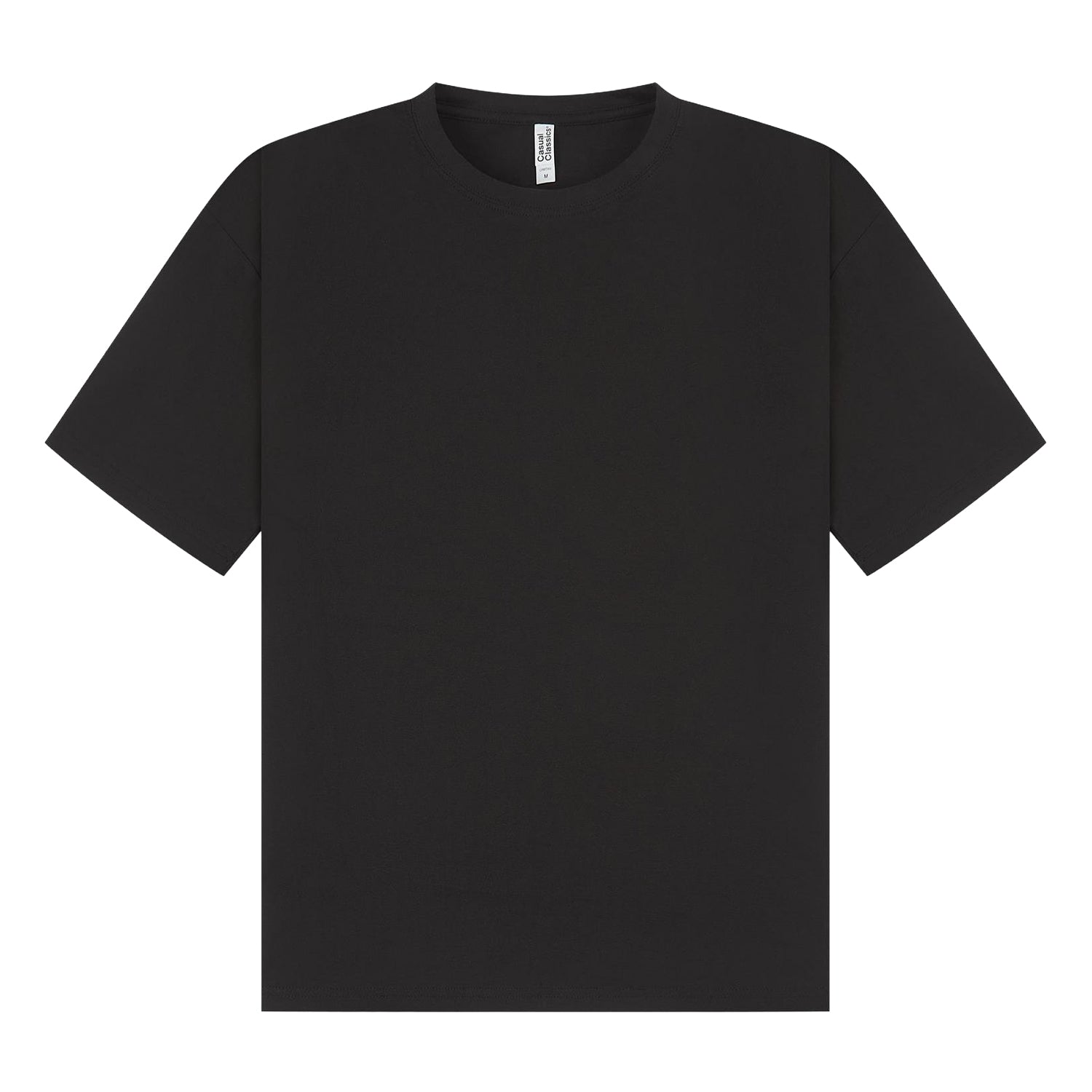 Black - Front - Casual Classics Unisex Adult Combed Ringspun Cotton Oversized T-Shirt