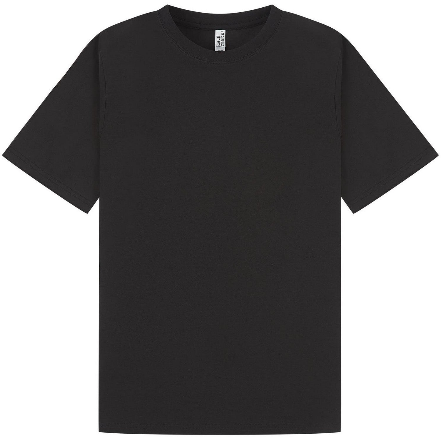 Black - Front - Casual Classics Unisex Adult Combed Ringspun Cotton Slim T-Shirt