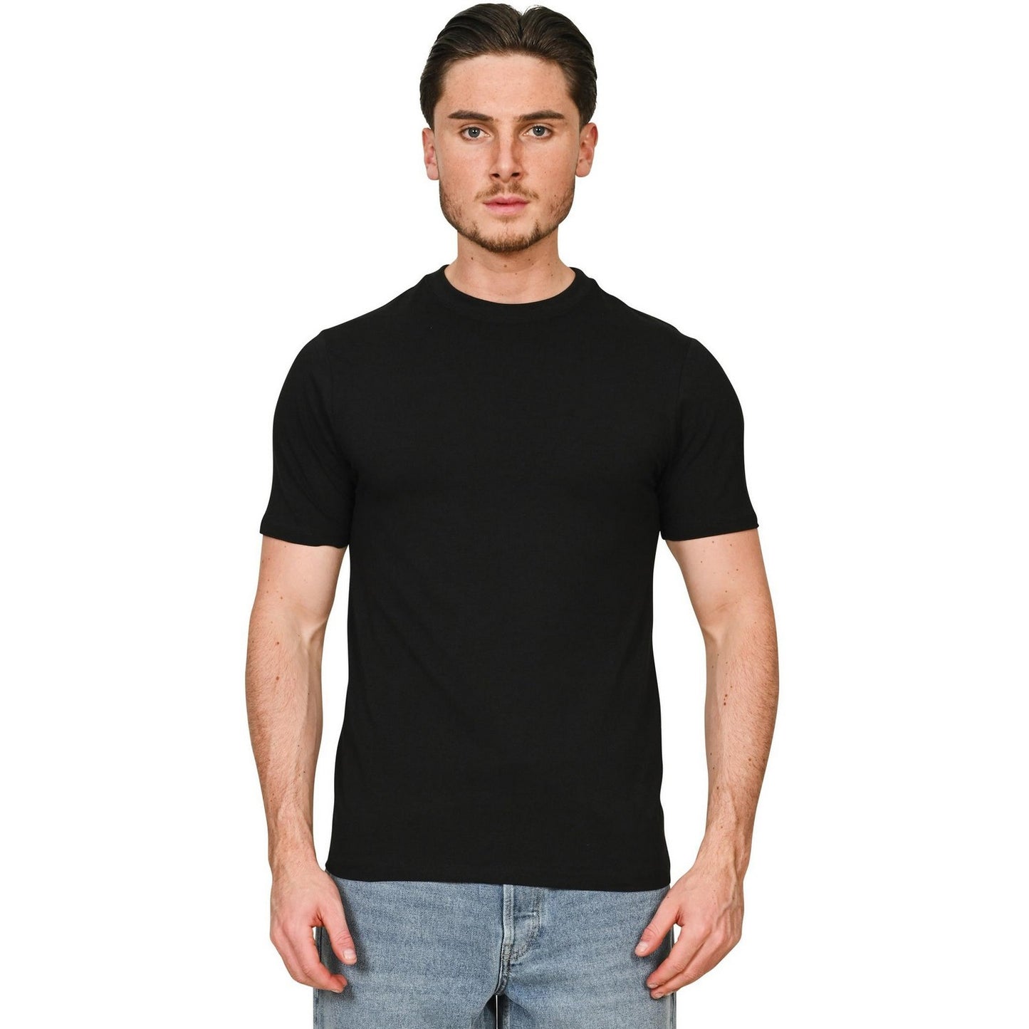 Black - Side - Casual Classics Unisex Adult Muscles Combed Ringspun Cotton T-Shirt