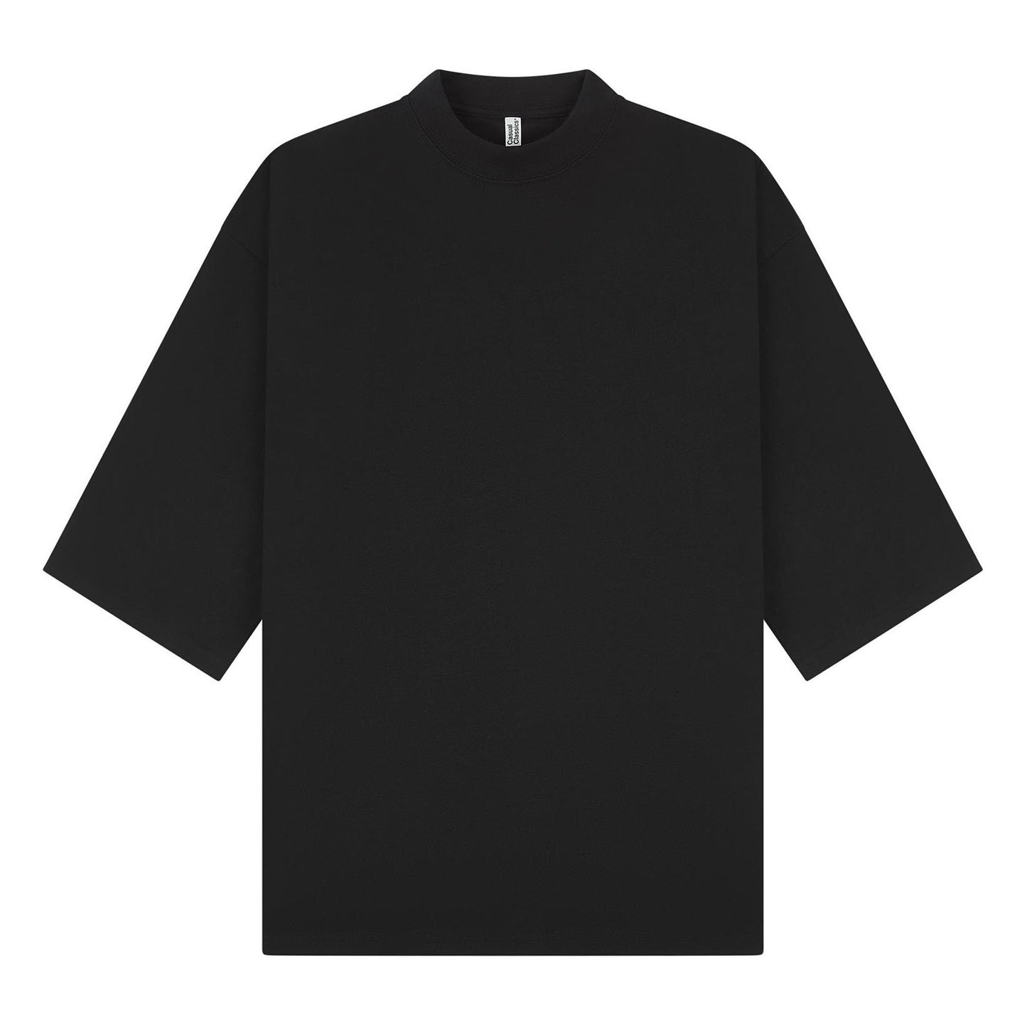 Black - Front - Casual Classics Unisex Adult Tall Oversized Half-Sleeved T-Shirt