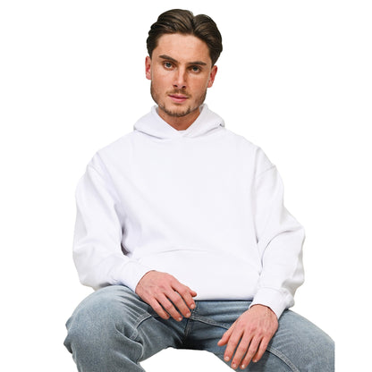 White - Side - Casual Classics Unisex Adult Premium Combed Cotton Tall Oversized Hoodie