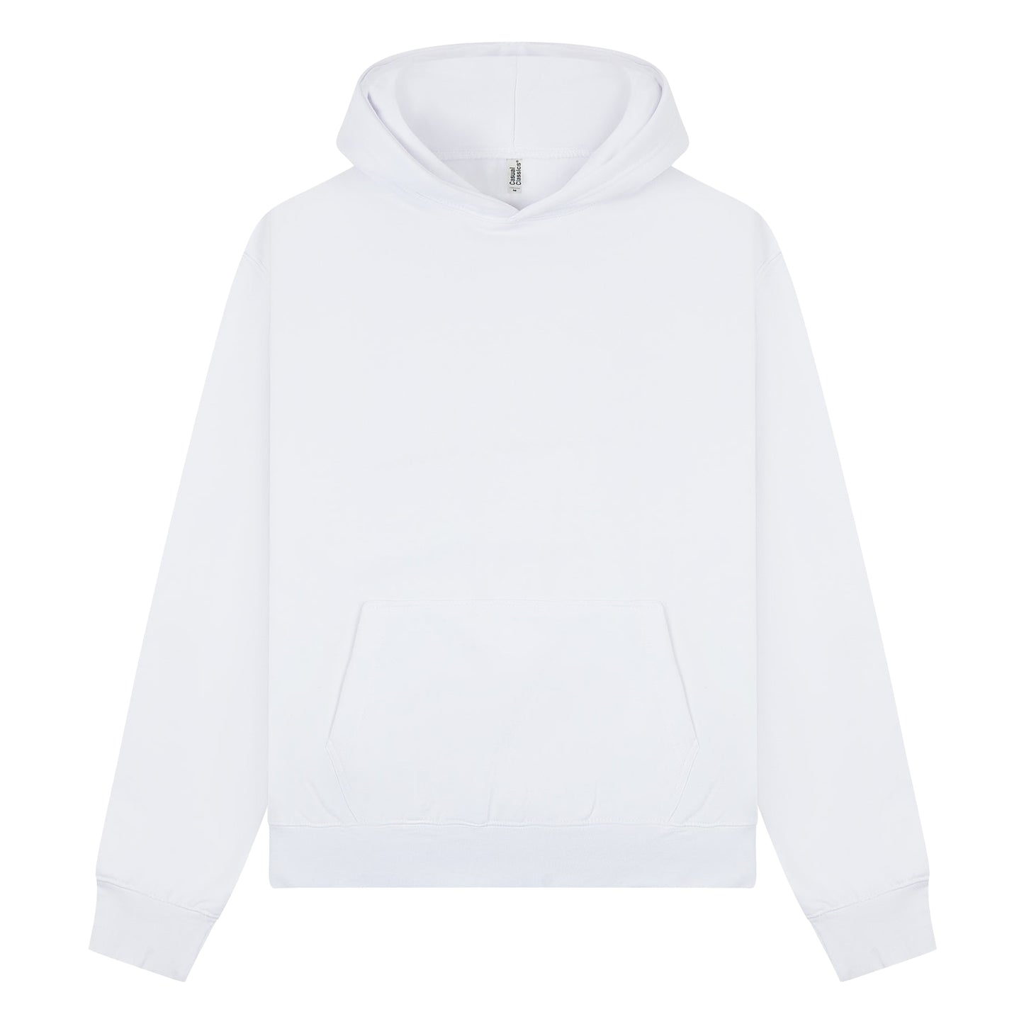 White - Front - Casual Classics Unisex Adult Premium Combed Cotton Tall Oversized Hoodie
