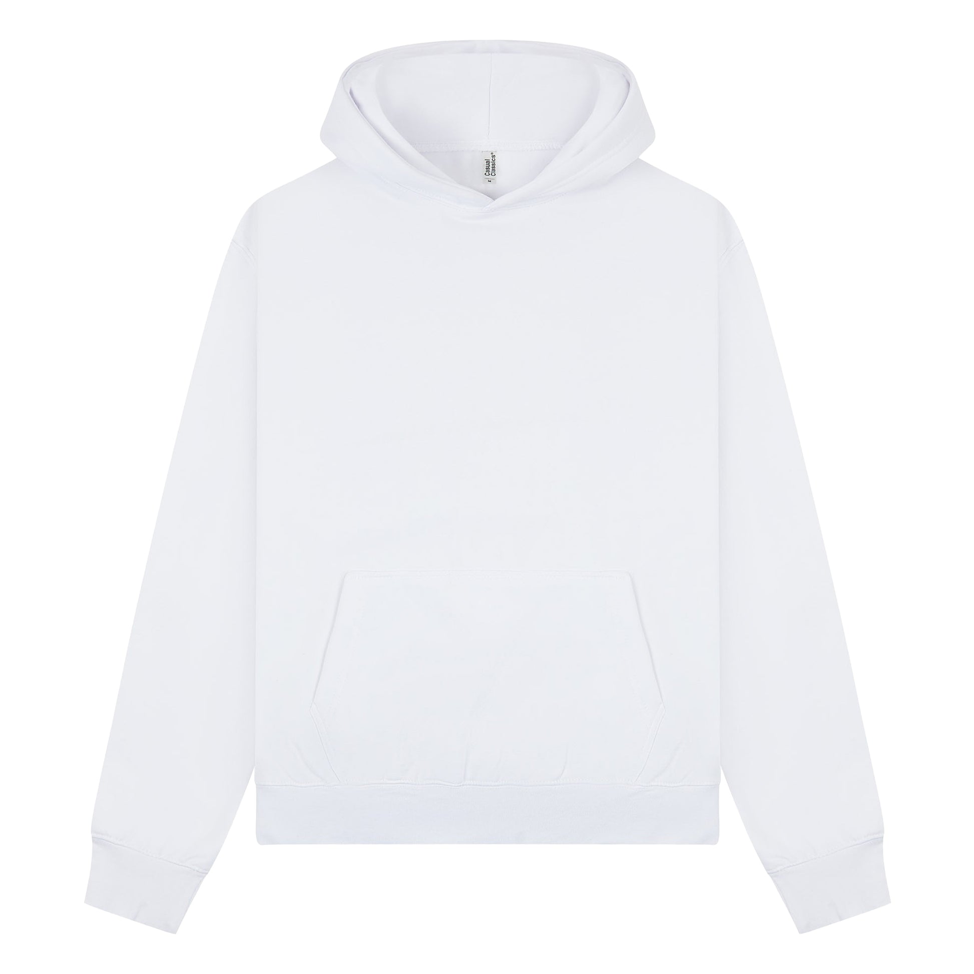 White - Front - Casual Classics Unisex Adult Premium Combed Cotton Tall Oversized Hoodie