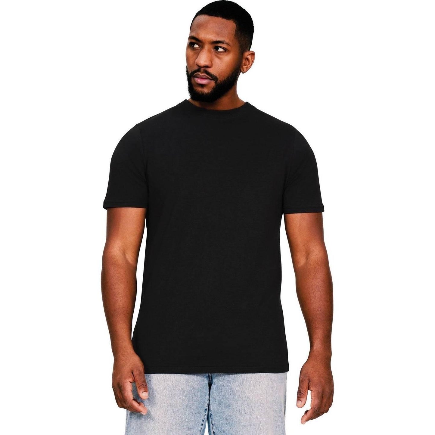 Black - Front - Casual Classics Mens Muscles Combed Ringspun Cotton Tall T-Shirt