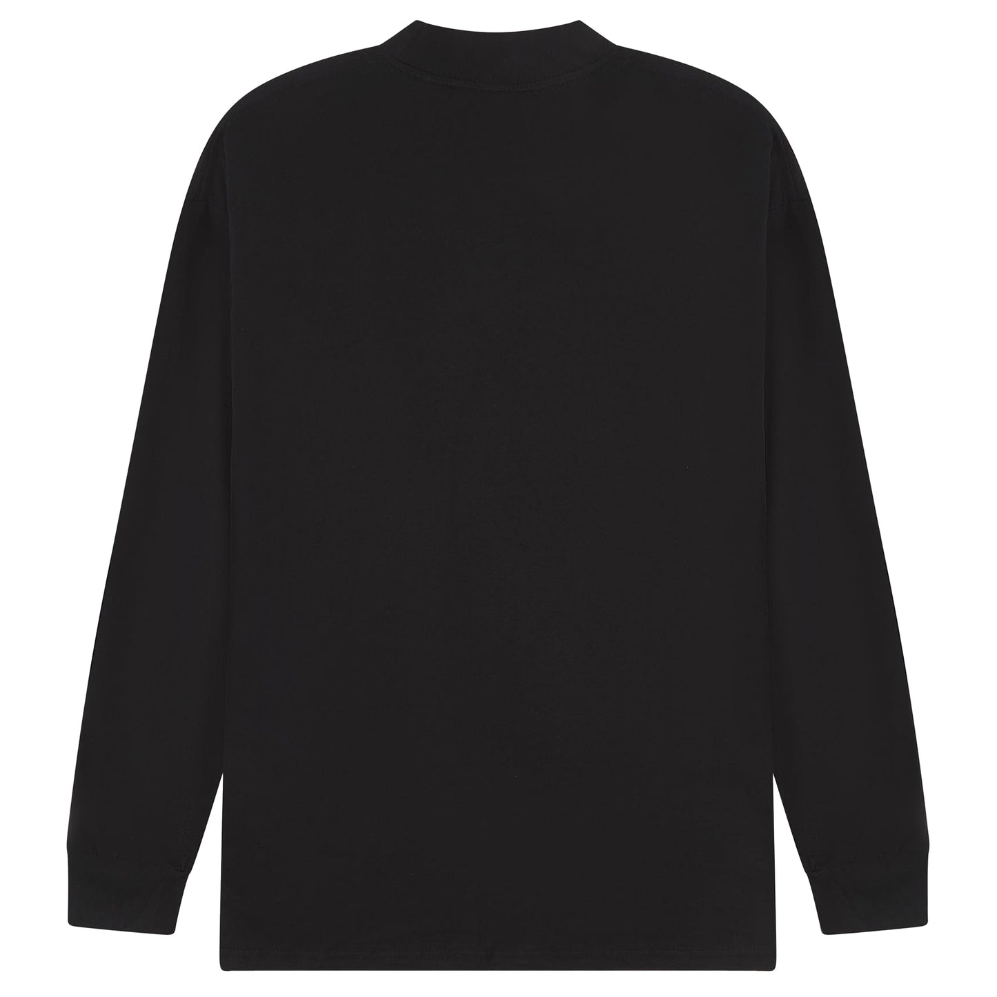 Black - Back - Casual Classics Unisex Adult Extended Neckline Tall Oversized Long-Sleeved T-Shirt