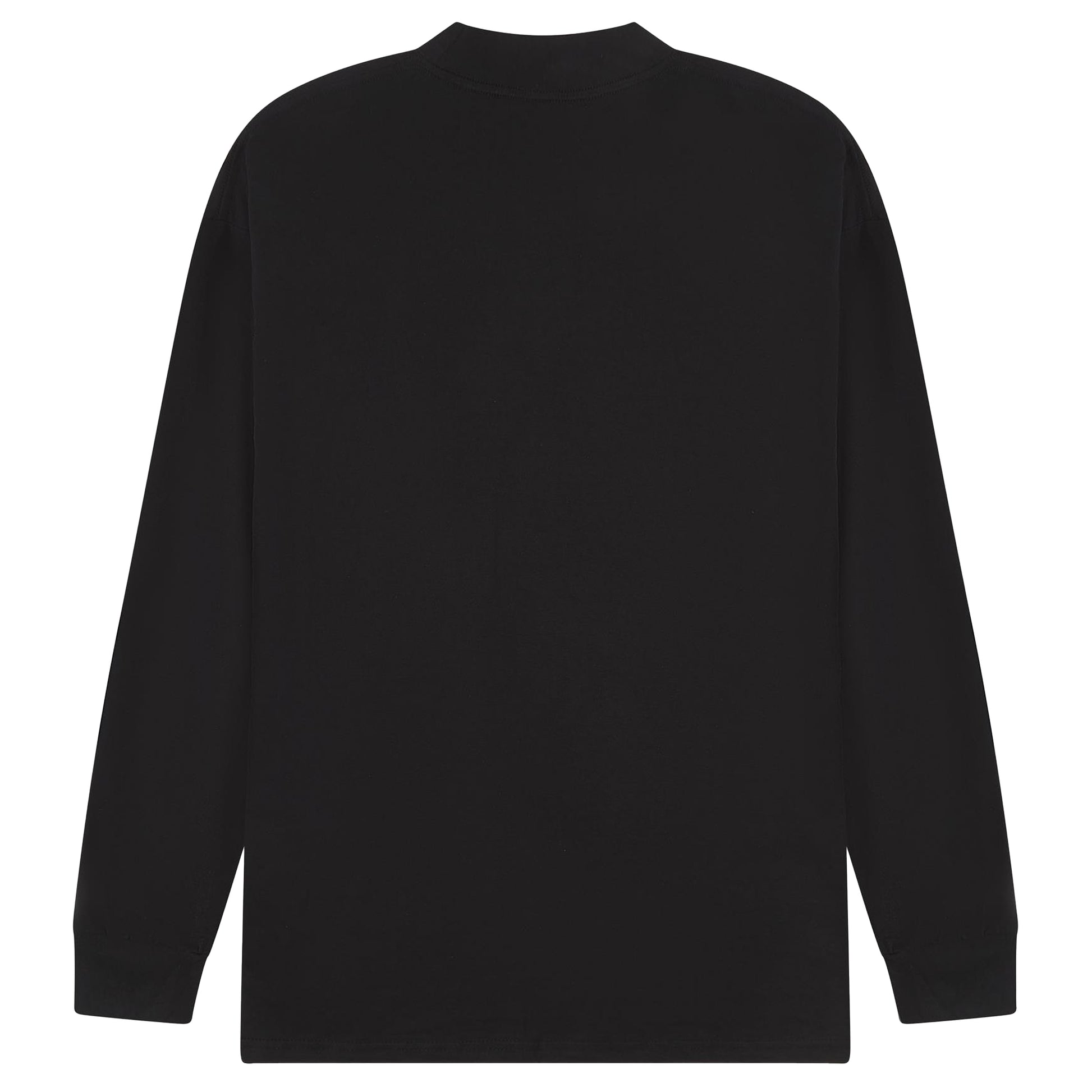 Black - Back - Casual Classics Unisex Adult Extended Neckline Tall Oversized Long-Sleeved T-Shirt
