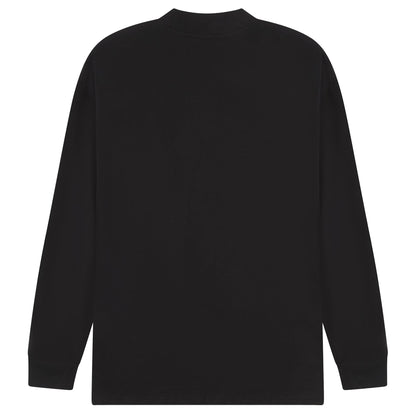 Black - Back - Casual Classics Unisex Adult Extended Neckline Tall Oversized Long-Sleeved T-Shirt