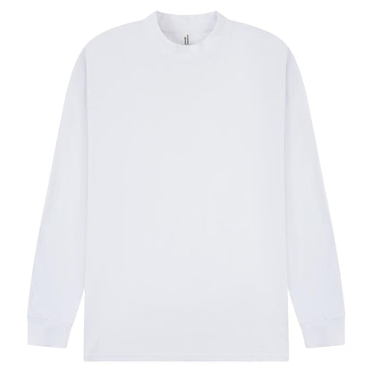 White - Front - Casual Classics Unisex Adult Extended Neckline Tall Oversized Long-Sleeved T-Shirt