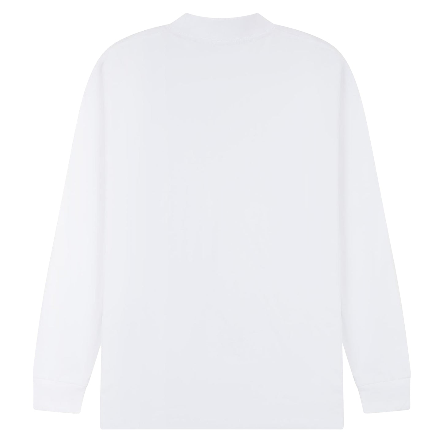 White - Back - Casual Classics Unisex Adult Extended Neckline Tall Oversized Long-Sleeved T-Shirt