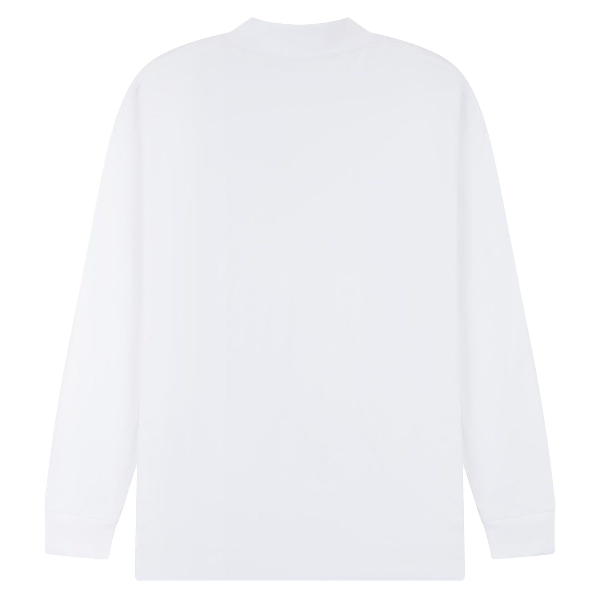 White - Back - Casual Classics Unisex Adult Extended Neckline Tall Oversized Long-Sleeved T-Shirt