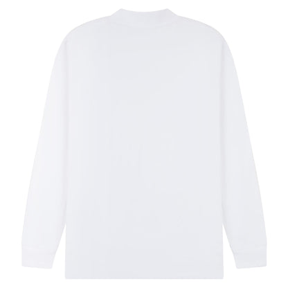 White - Back - Casual Classics Unisex Adult Extended Neckline Tall Oversized Long-Sleeved T-Shirt
