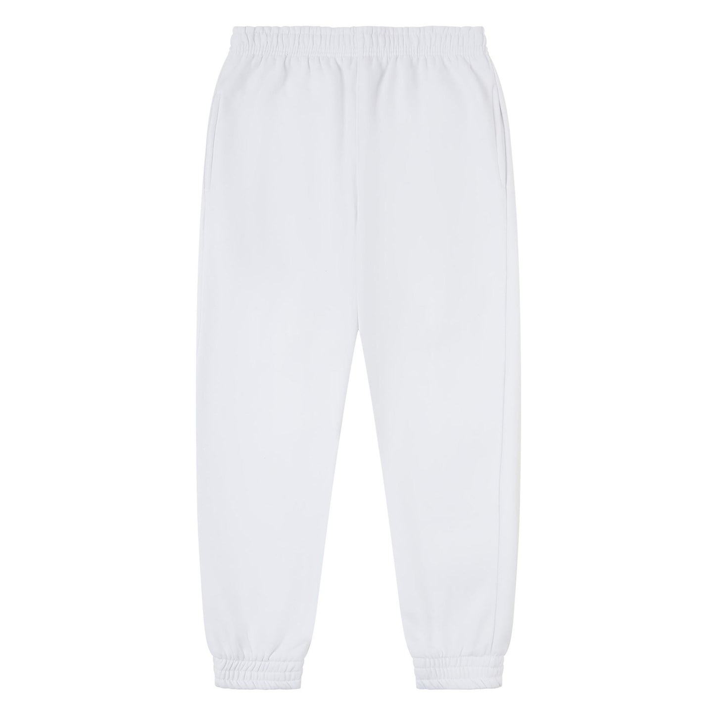 White - Front - Casual Classics Unisex Adult Premium Combed Cotton Jogging Bottoms