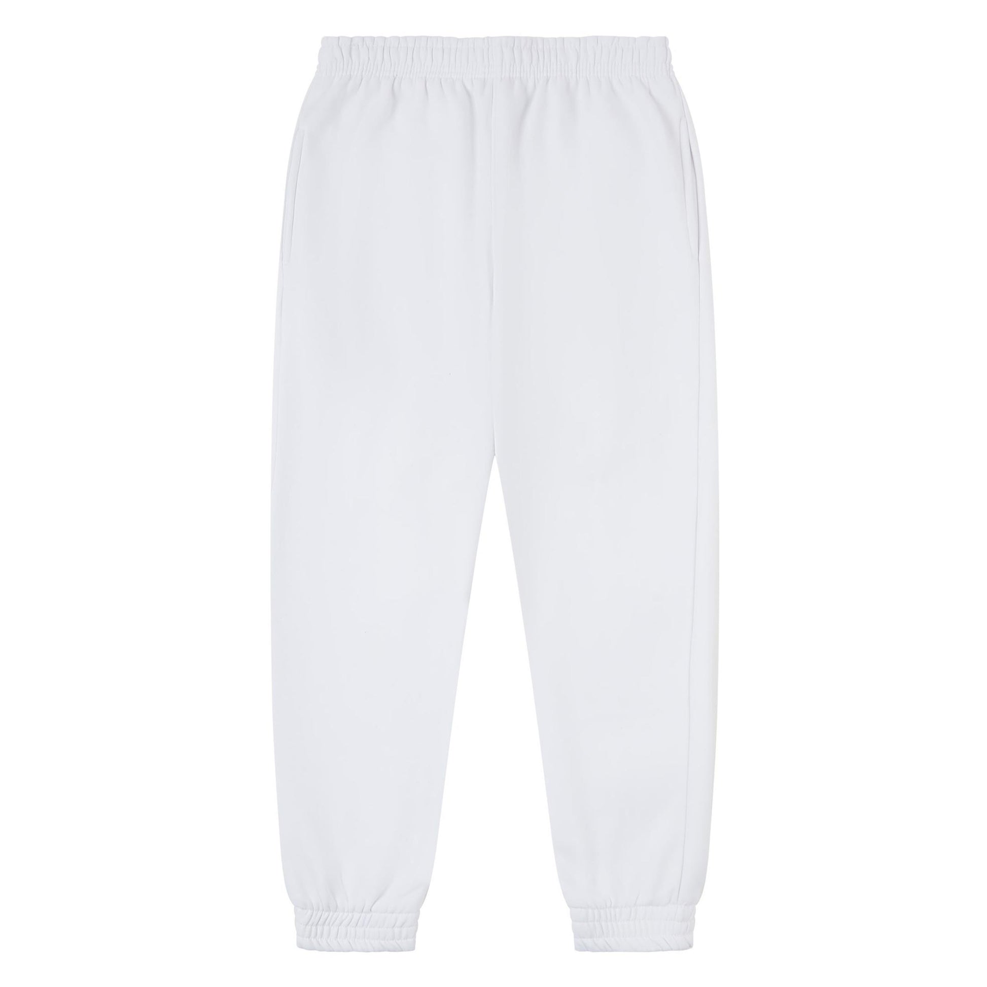 White - Front - Casual Classics Unisex Adult Premium Combed Cotton Jogging Bottoms