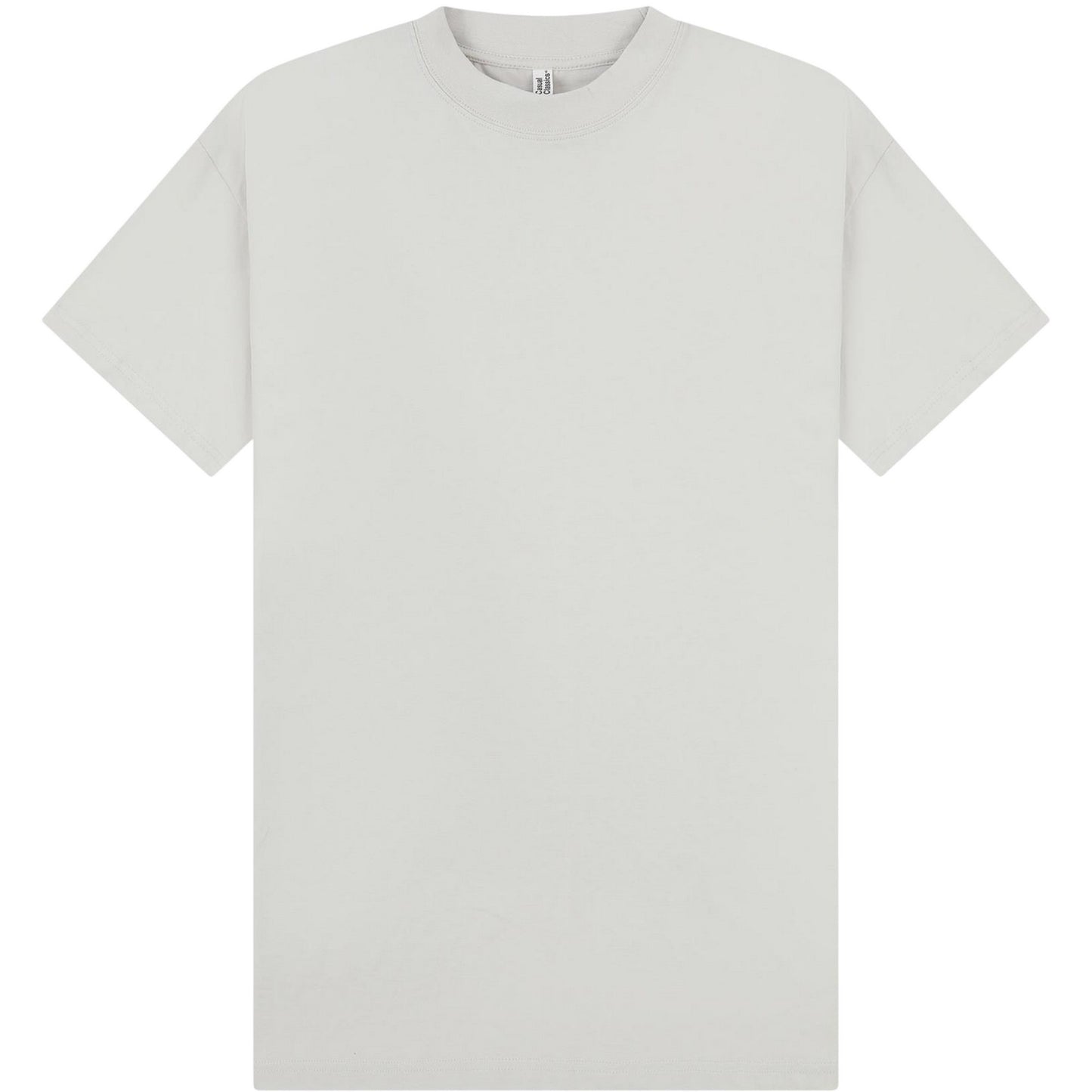 Lunar Grey - Front - Casual Classics Unisex Adult Combed Ringspun Cotton Extended Neckline Tall Oversized T-Shirt