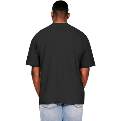 Black - Back - Casual Classics Unisex Adult Combed Ringspun Cotton Extended Neckline Tall Oversized T-Shirt
