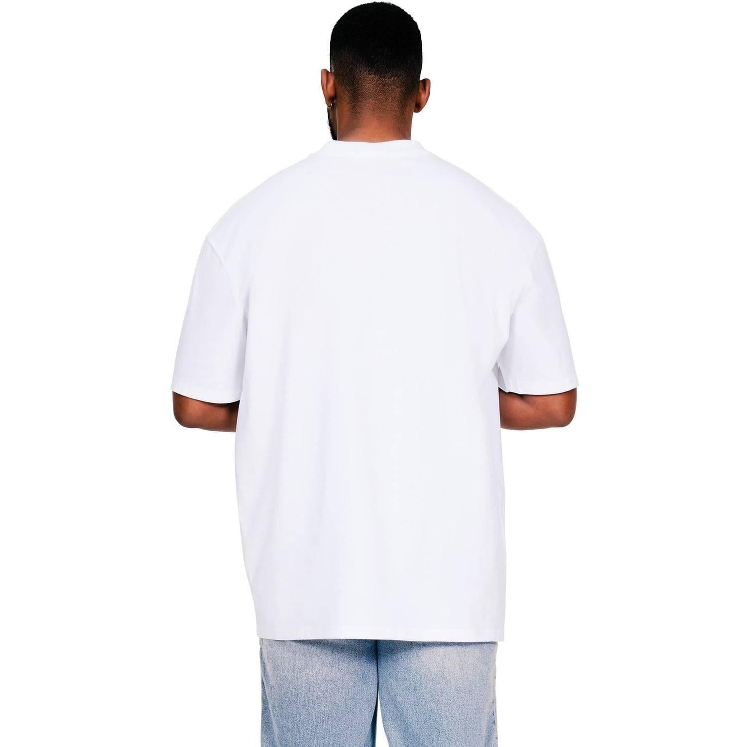 White - Back - Casual Classics Unisex Adult Combed Ringspun Cotton Extended Neckline Tall Oversized T-Shirt