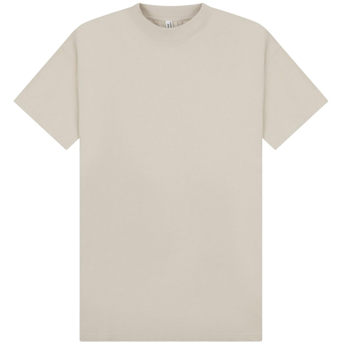 Stone - Front - Casual Classics Unisex Adult Combed Ringspun Cotton Extended Neckline Tall Oversized T-Shirt