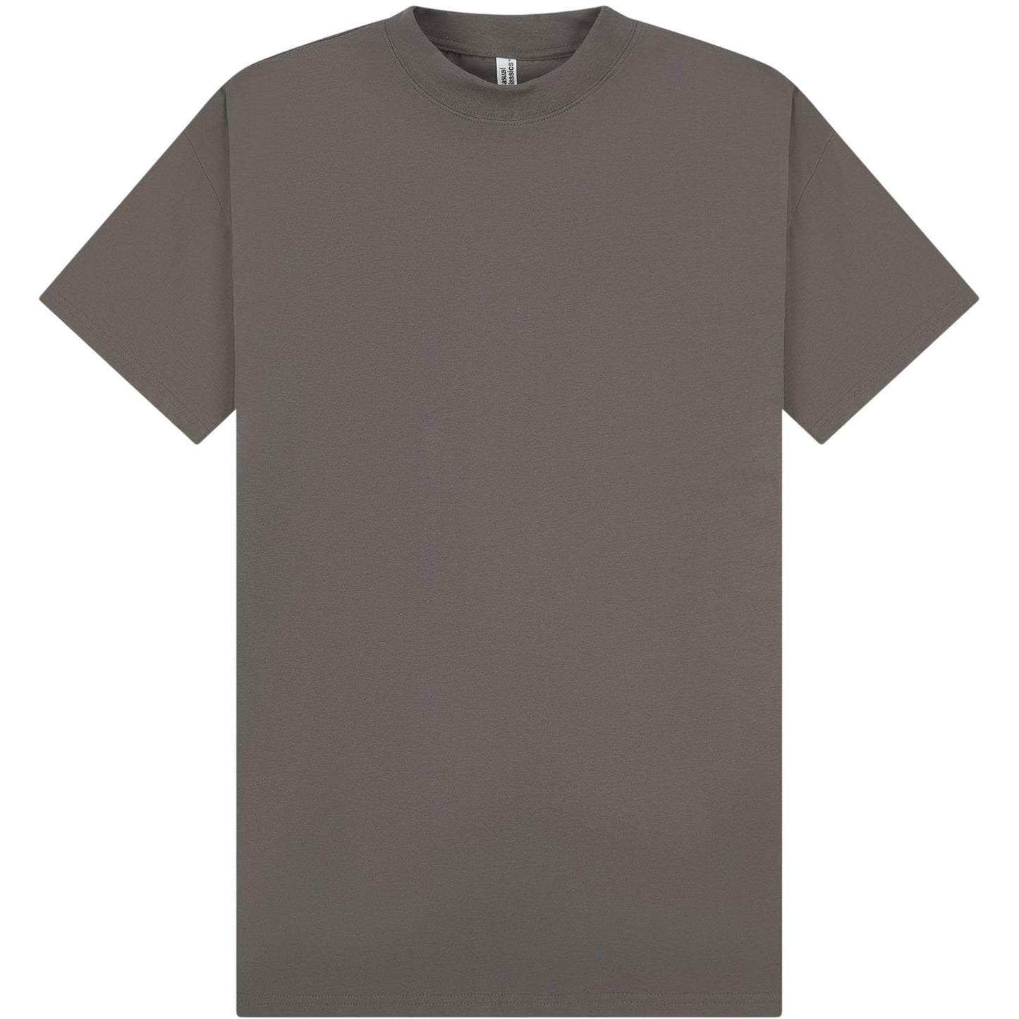 Charcoal - Front - Casual Classics Unisex Adult Combed Ringspun Cotton Extended Neckline Tall Oversized T-Shirt