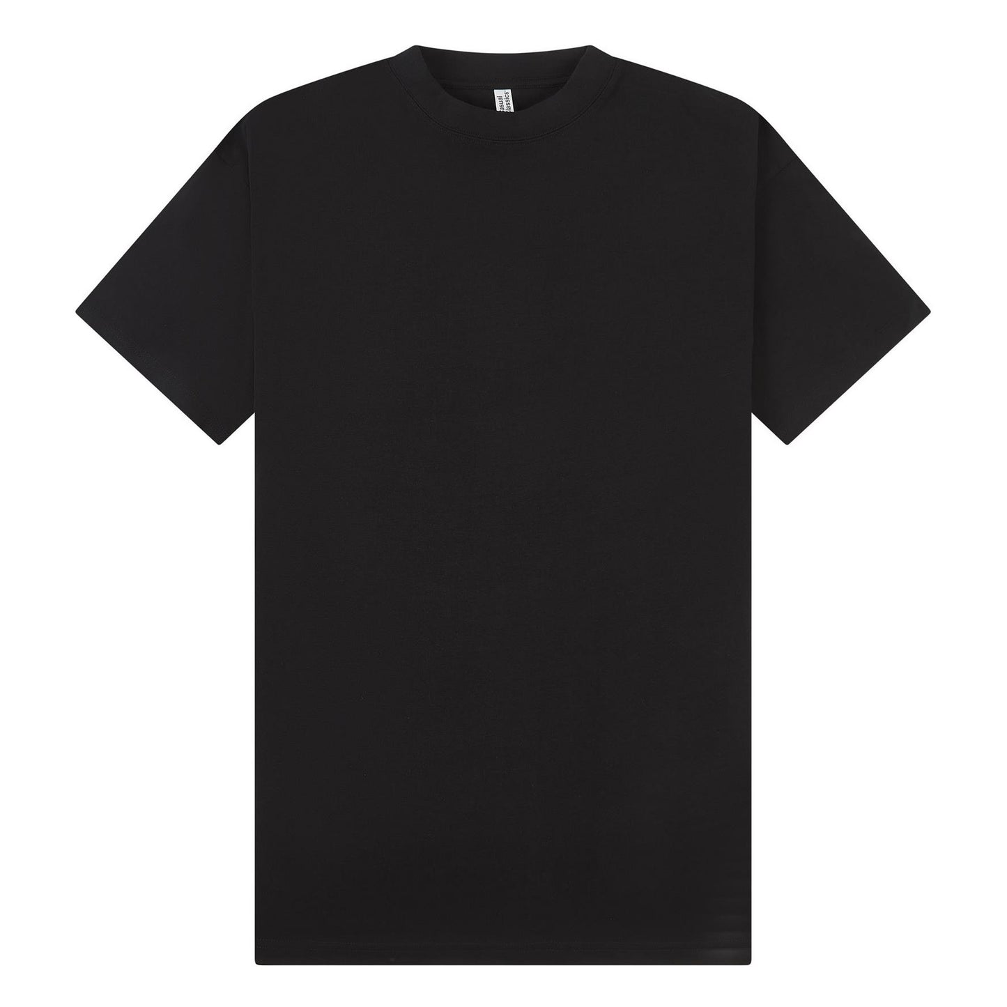 Black - Front - Casual Classics Unisex Adult Supreme Organic Combed Extended Neckline Oversized T-Shirt