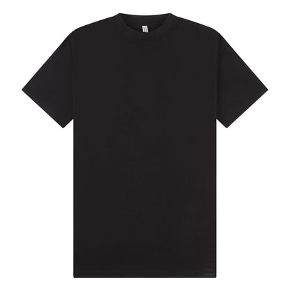 Black - Front - Casual Classics Unisex Adult Supreme Organic Combed Extended Neckline Oversized T-Shirt