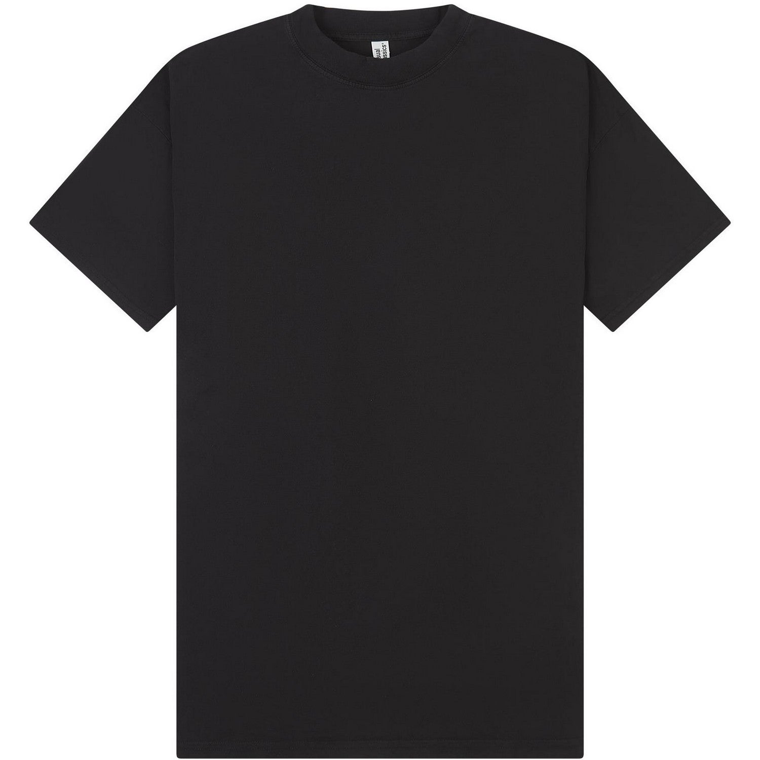 Acid Black - Front - Casual Classics Unisex Adult Acid Wash Combed Ringspun Cotton Extended Neckline Tall Oversized T-Shirt