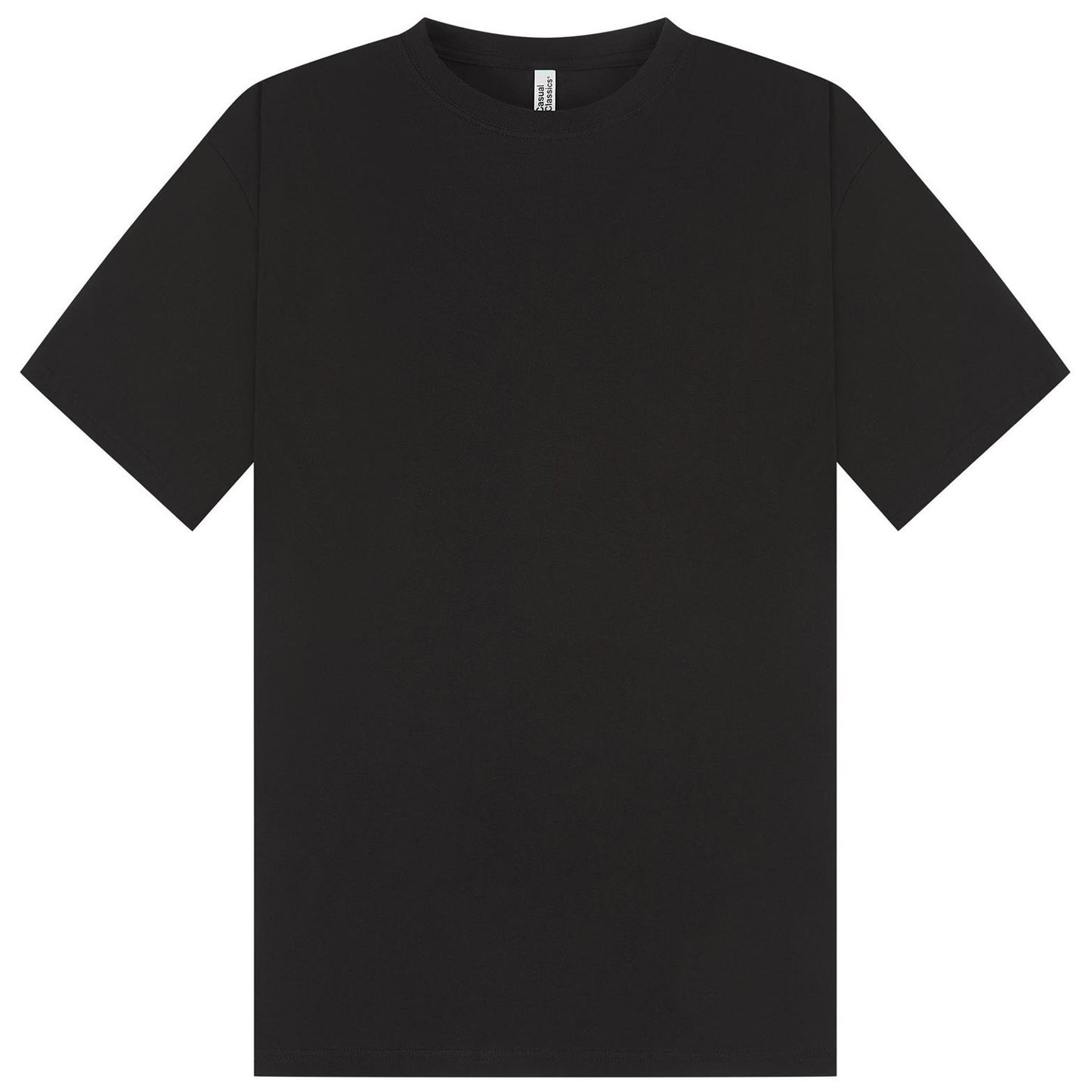 Black - Front - Casual Classics Unisex Adult Combed Ringspun Cotton Tall Oversized T-Shirt