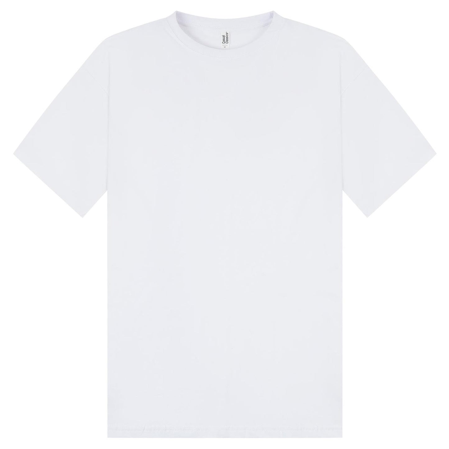 White - Front - Casual Classics Unisex Adult Combed Ringspun Cotton Tall Oversized T-Shirt